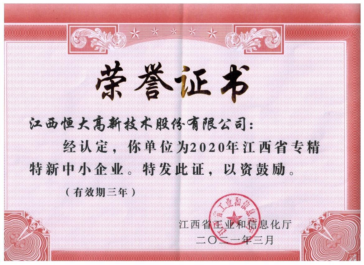 江西省专精特新中小企业
